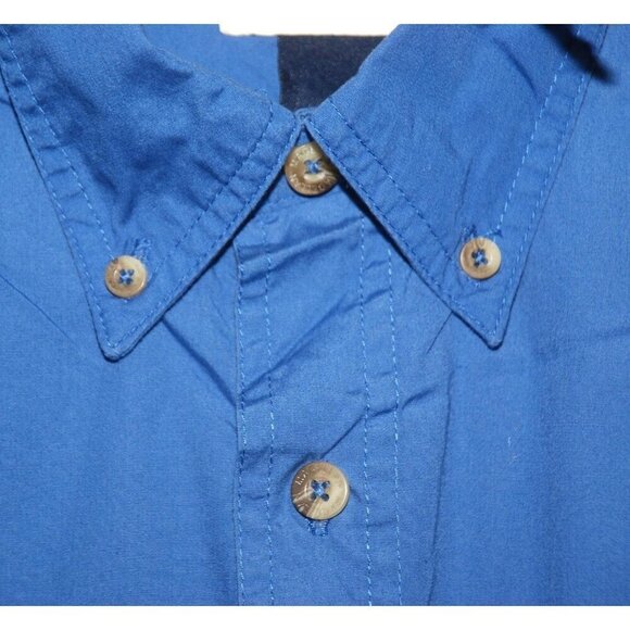 Magellan Men's Blue Vented Button Front Shirt S Lake Fork Cotton Pockets - Picture 3 of 10